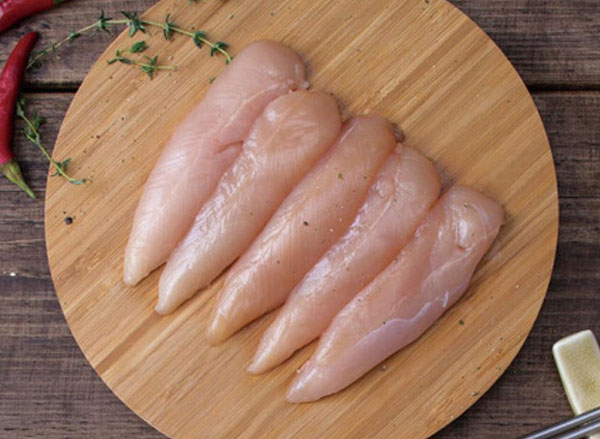 chicken breast meat (no muscle)
